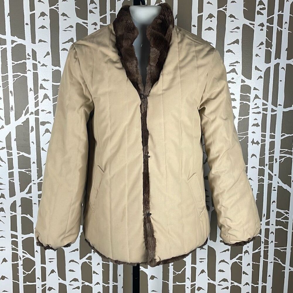 2 in 1 Reversible Brown Sheared Fur Jacket - Picture 5 of 9